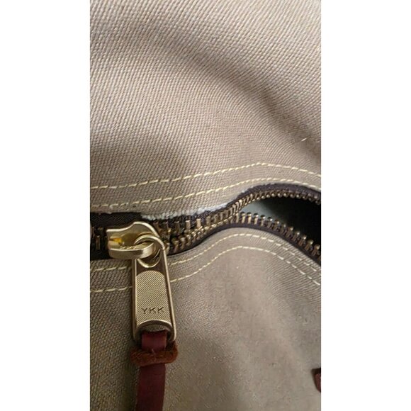 J.W. Hulme Co. Canvas & Leather Duffel Bag Brass Hardware Personalized Monogram - Picture 9 of 13